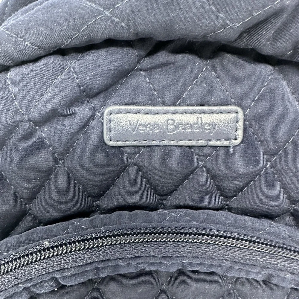 Vera Bradley Essential Compact Backpack Bag Classic Navy Blue Microfiber Quilted